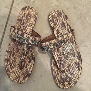 Snake skin design coach sandals